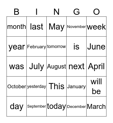 The Calendar Bingo Card