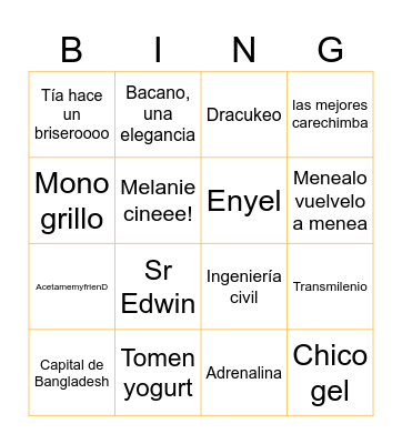 BINGO Card