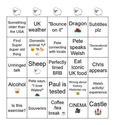 WALES Praise Day 5 Bingo Card