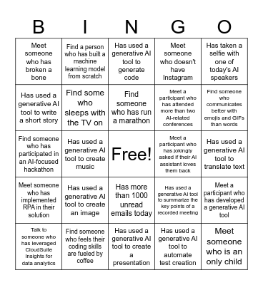 Human Bingo Card