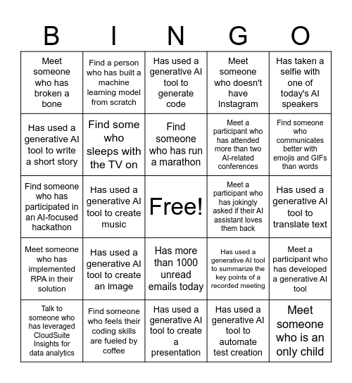 Human Bingo Card