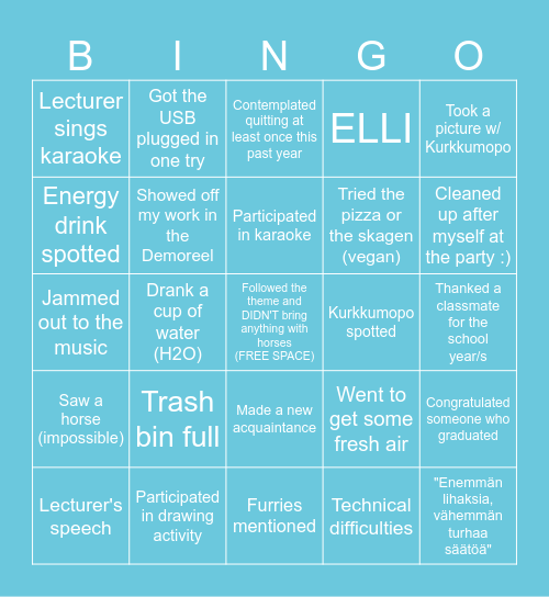XR YEARLY 2025 Bingo Card