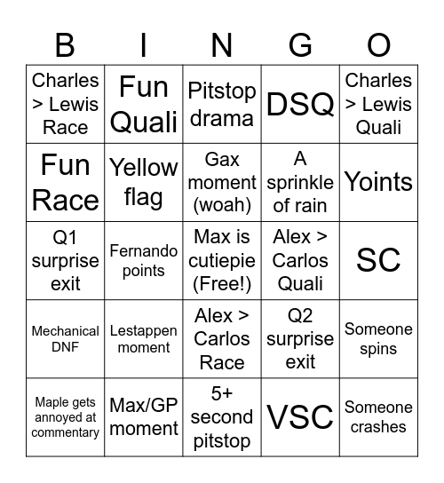 BARCELONA BINGO Card