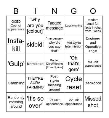 RSC Cycle Bingo Card