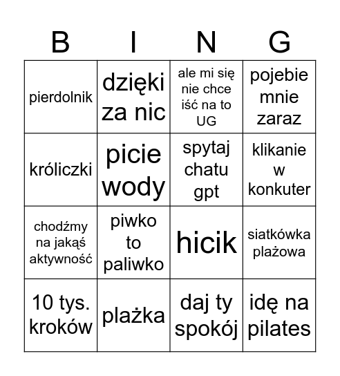 Bingo Sarki Bingo Card