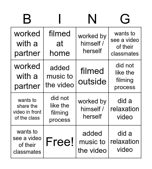 Find someone who... Bingo Card
