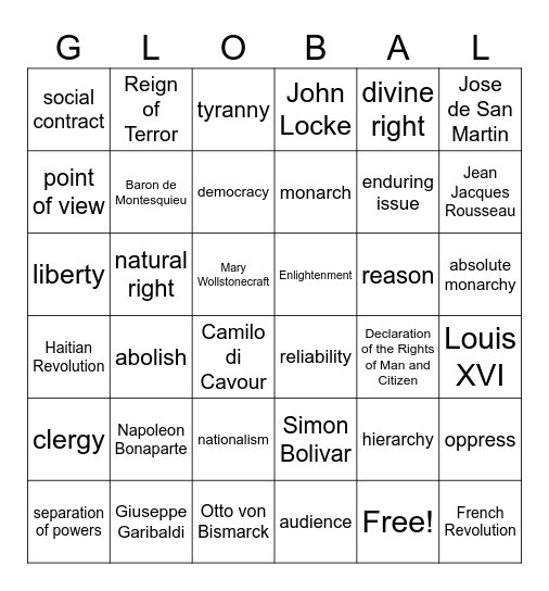 Global Bingo Card