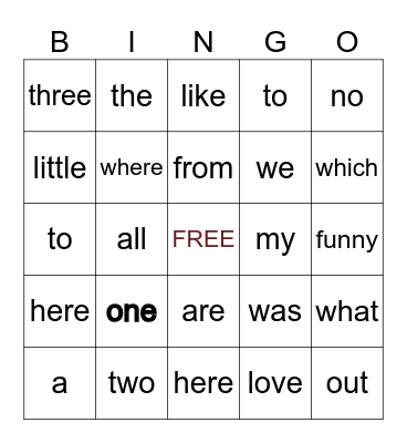Fun Friday Bingo Card