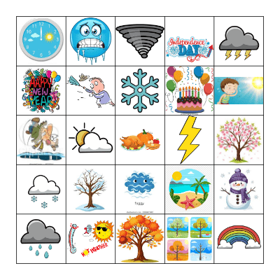 Weather & Calendar Bingo Card