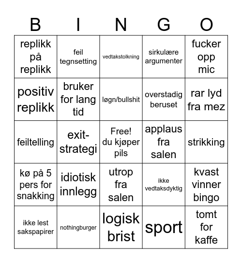 GF-bingo Card