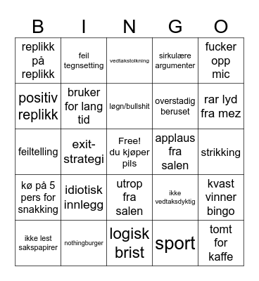 GF-bingo Card
