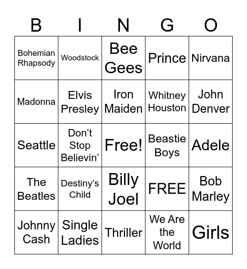 Classic Movie Trivia Bingo Card