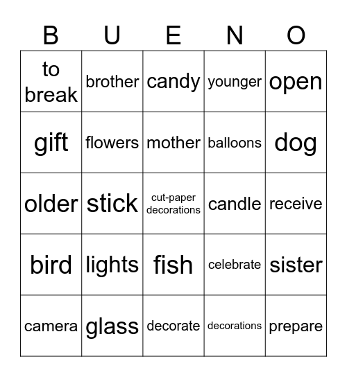Las Fiestas Bingo Card