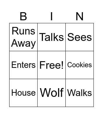 La Petit Chaperon Rouge Bingo Card