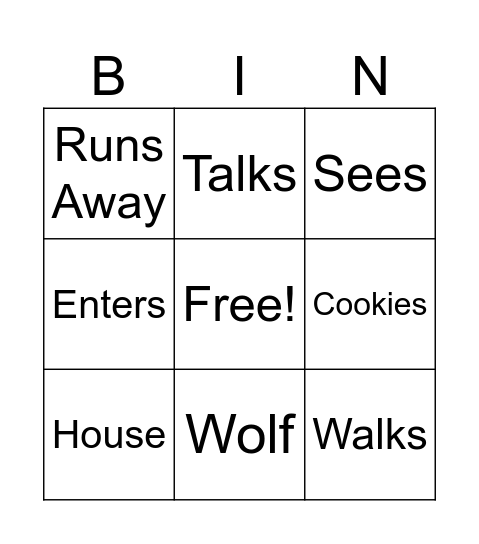 La Petit Chaperon Rouge Bingo Card