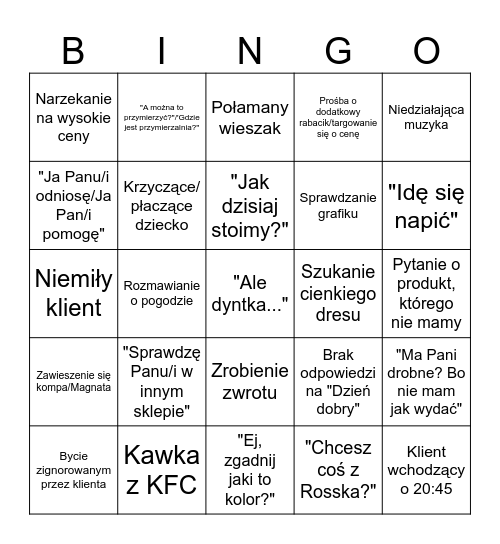BINGO DIVERSE ZABRZE M1 Bingo Card
