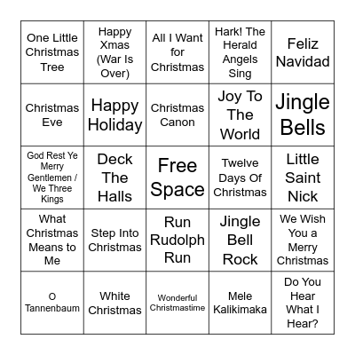 CHRISTMAS Bingo Card
