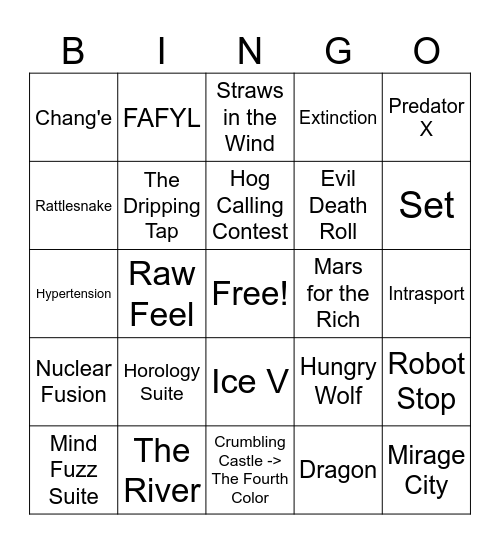 Vilnius Night 2 Bingo Card