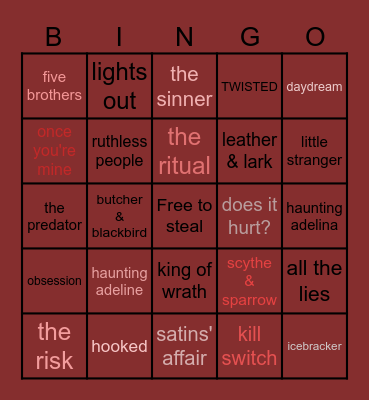 dark birthday bookbingo Card