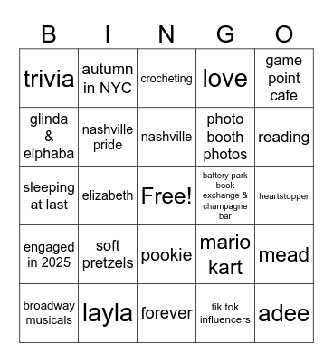 Elizabeth & Adee are Engaged!! Bingo Card
