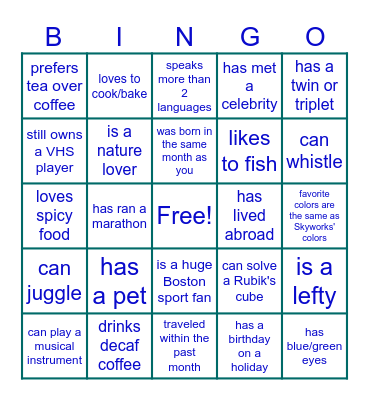 Find someone who... Bingo Card
