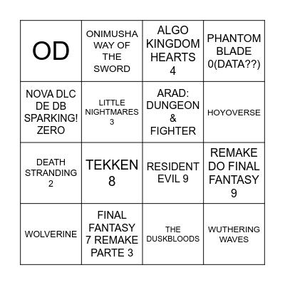 SUMMER GAME FEST 2025 - BINGO Card
