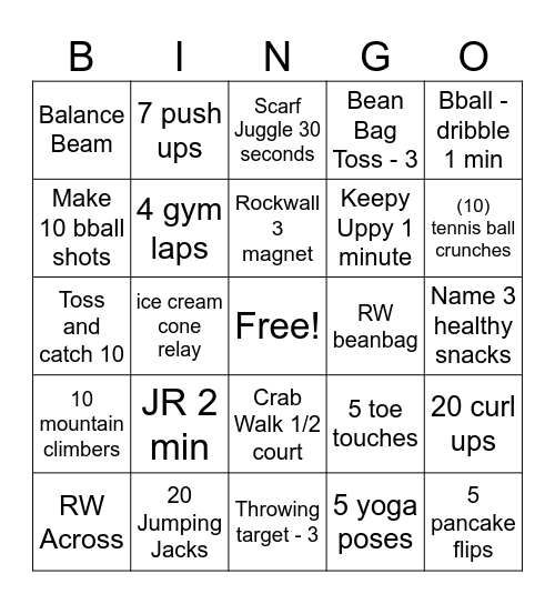 Field Day 2025 Bingo Card