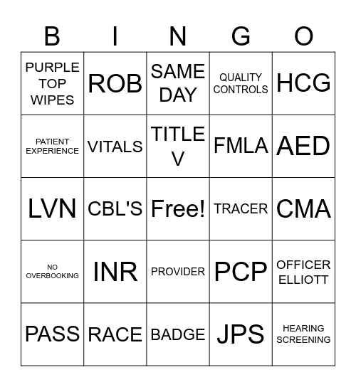 VPC BINGO Card