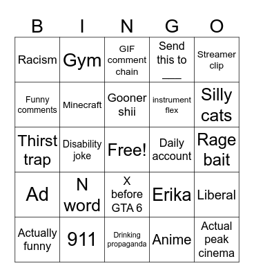 Reels Bingo Card