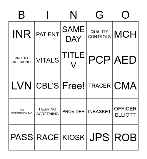 VPC BINGO Card