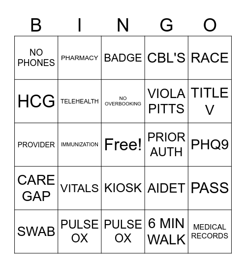 VPC BINGO Card