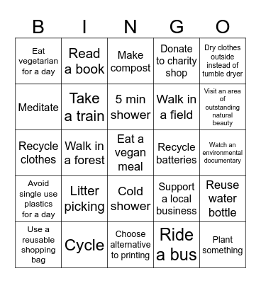 Codestone Eco Bingo Card