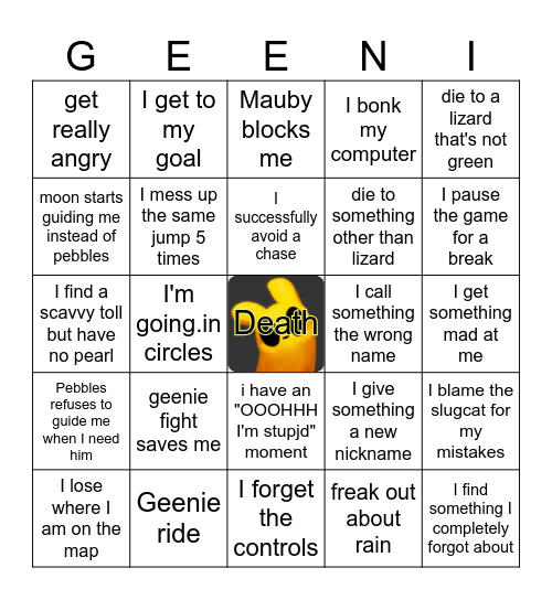 Labyrinth's Rain World Session Bingo Card