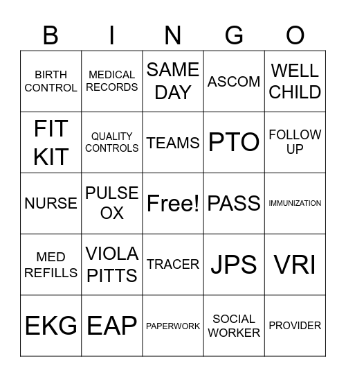 VPC BINGO Card