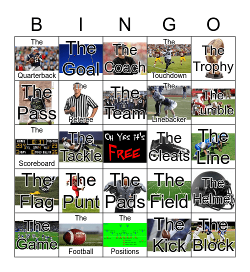 FOOTBALL Bingo Card