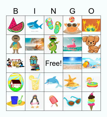 Summer Images Bingo Card