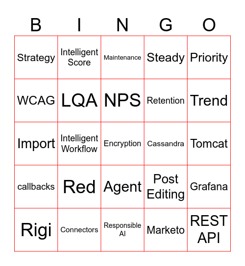 May Product Increment Planning Bingo Card