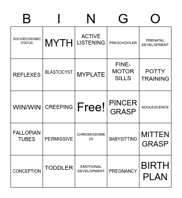 PARENTING BINGO Card