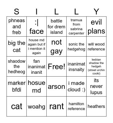 bingo for talking to me Bingo Card