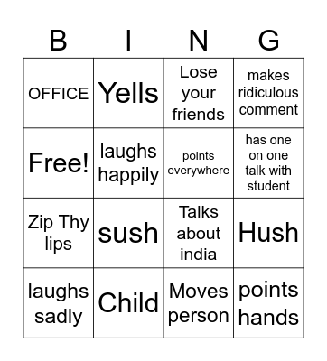 Ms. Das Bingo Card