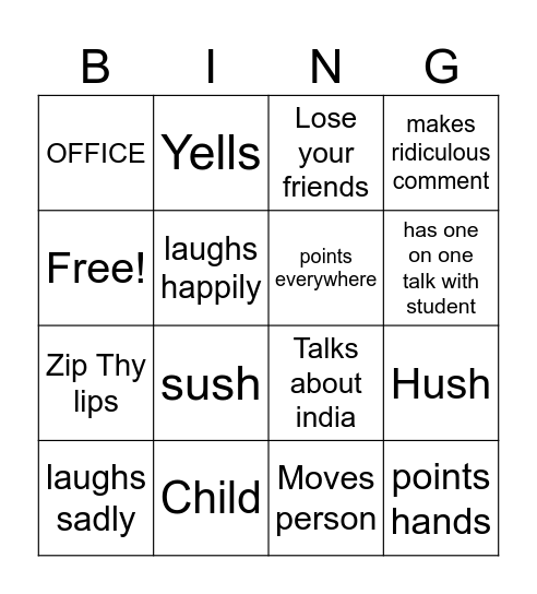 Ms. Das Bingo Card