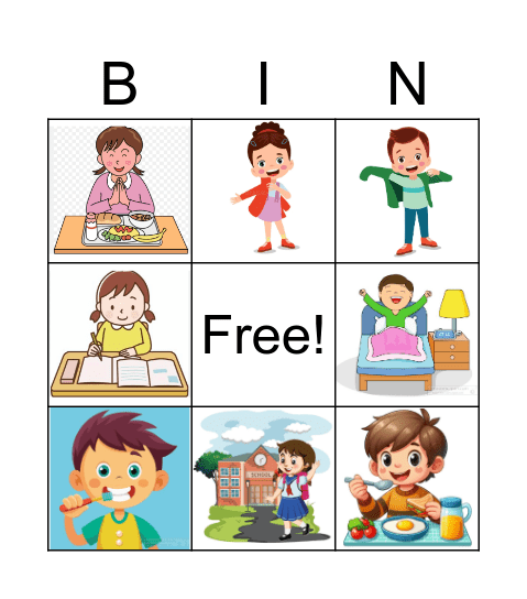 Daily Routine Bingo Card