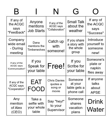 ACQC Spring Meeting 2025 Bingo Card