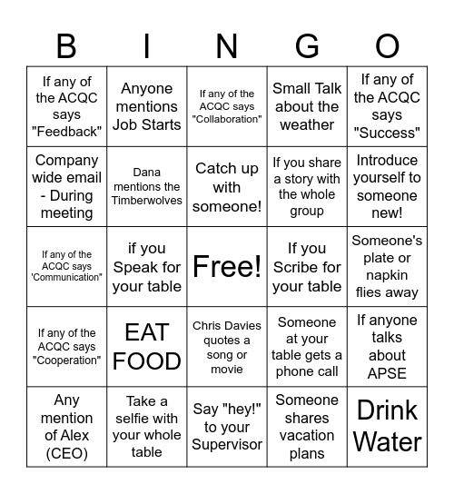 ACQC Spring Meeting 2025 Bingo Card