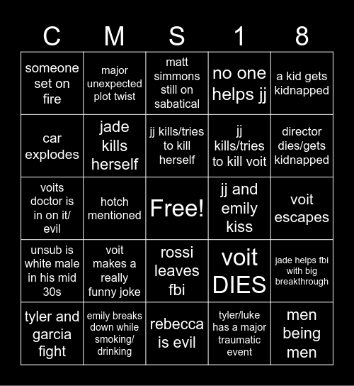 season 18 bs Bingo Card