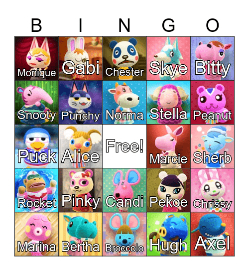 Trans Pride ACNH Bingo! Bingo Card