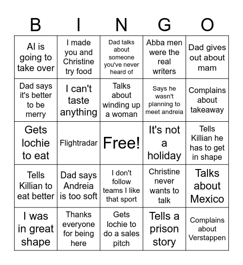 Da Bingo Card