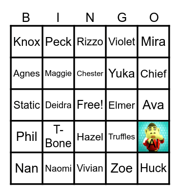 Animal Crossing Bingo Card