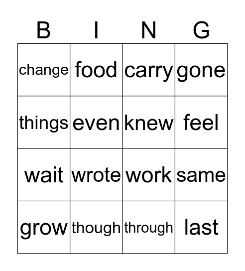 Sight Words List 1 & 2 Bingo Card