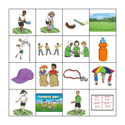 Sports Day Bingo Card